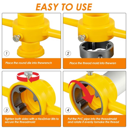 6PCS Plastic Pipe Thread Die Kit,Pipe Threader Plumbing Tool 2024 Maker Tool AU - Picture 4 of 11