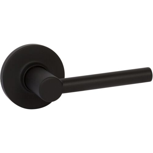 Delaney Hardware Passage Door Round Lever Handle Matte Black D50519 - Picture 3 of 5