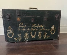 Antique Hand-Painted Trunk or Blanket Chest