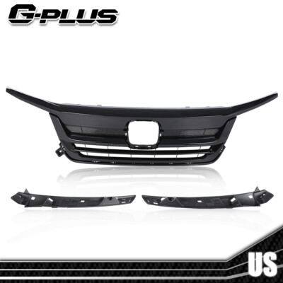 For Honda Pilot 2019-2021 Front Upper Grille Gloss Black W/Trim 71150TG7A50