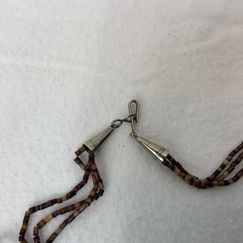 Vintage Native American Zuni 48 Multi Stone Fetish Bead Three Strand Necklace - Picture 9 of 17