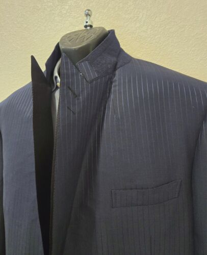 Brioni Italy Midnight Blue Silk 1 Button Peak Lapel Tuxedo Dinner Jacket 44 R - Picture 5 of 9