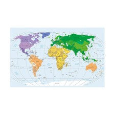 WORLD MAP EDUCATIONAL POSTER SIZE 59 39in