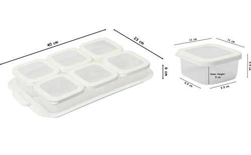 Serving Dishes Set with Tray. 6x Removable Breakfast Food Storage Box with Lid. - Picture 5 of 7