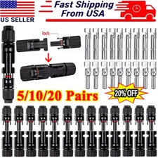 20 Pairs Male Female Wire Cable Connector Set Solar Panel Waterproof Connectors