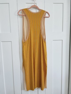Nicole Paloma Original Hand Sewn Dress Mustard Striped NWOT 30A Designer |  eBay