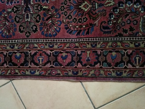 orient teppich gebraucht traditionell handgeknüpft alt Hauptfarbe rot blau - Bild 6 von 10