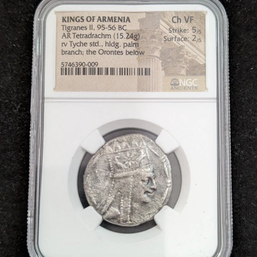 Kings of Armenia AR Tetradrachm NGC Ch VF 5746390-009