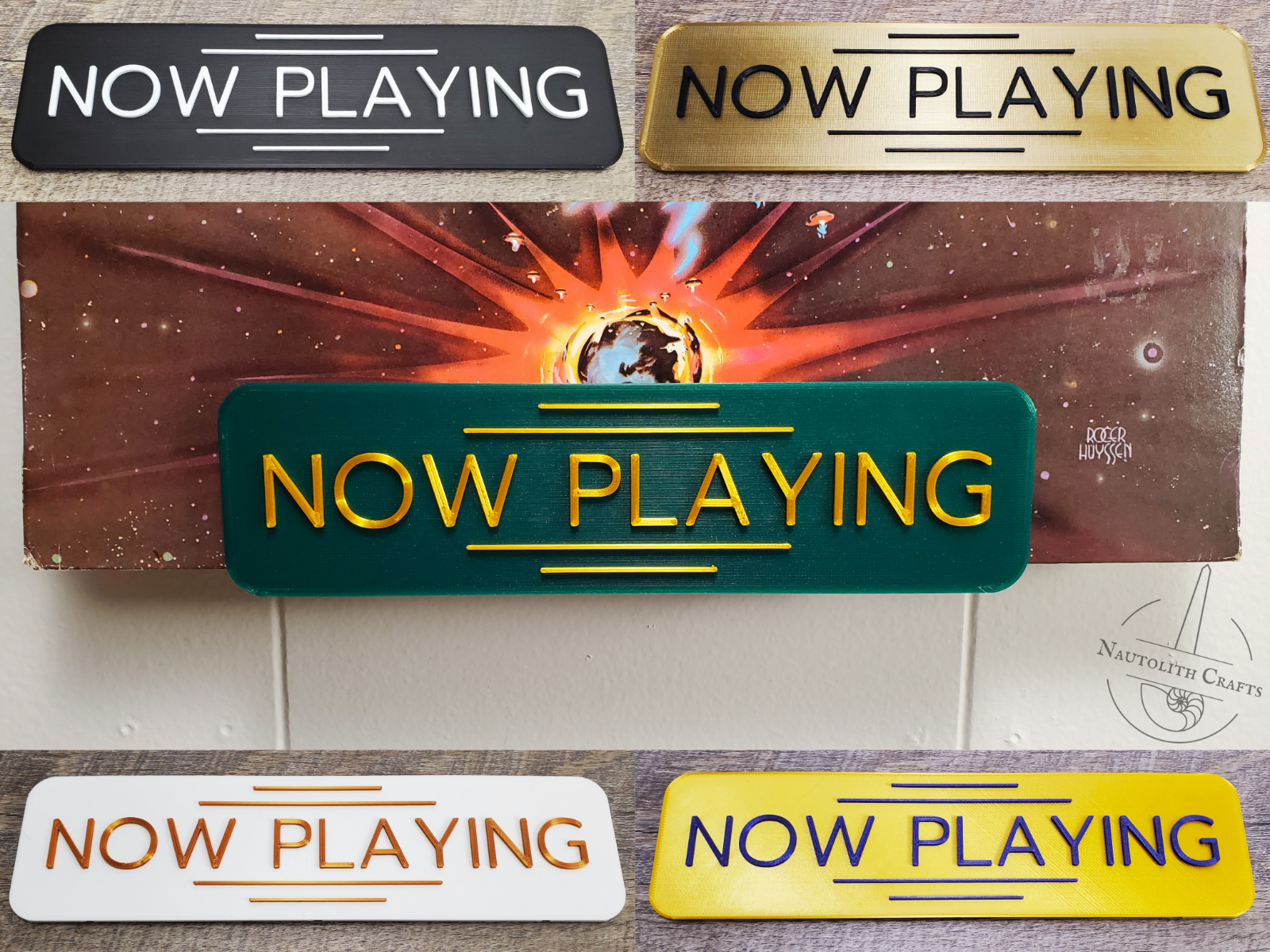 Now Playing Wall Mount Display for Vinyl Records - Retro LP Album Sleeve Shelf