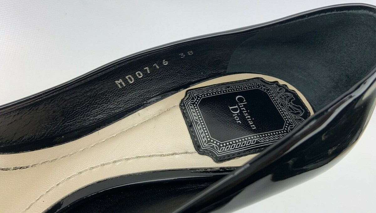 Christian Dior Women's Black Patent Leather Heels Shoes sz Christian Dior Women's Black Patent Leather Heels Shoes sz