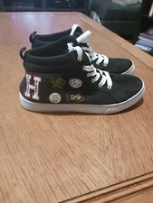 Harry Potter Bioworld Casual Sneaker boys sz 9 canvas Black Hogwarts