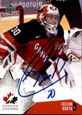 Callum Booth Signed Auto 2015 Upper Deck Canada Juniors card Boston Bruins
