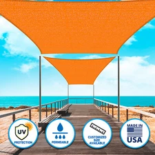 Houssity 11' Sun Shade Sail Canopy Awning Shade Cloth Pool Patio Kennel Cover