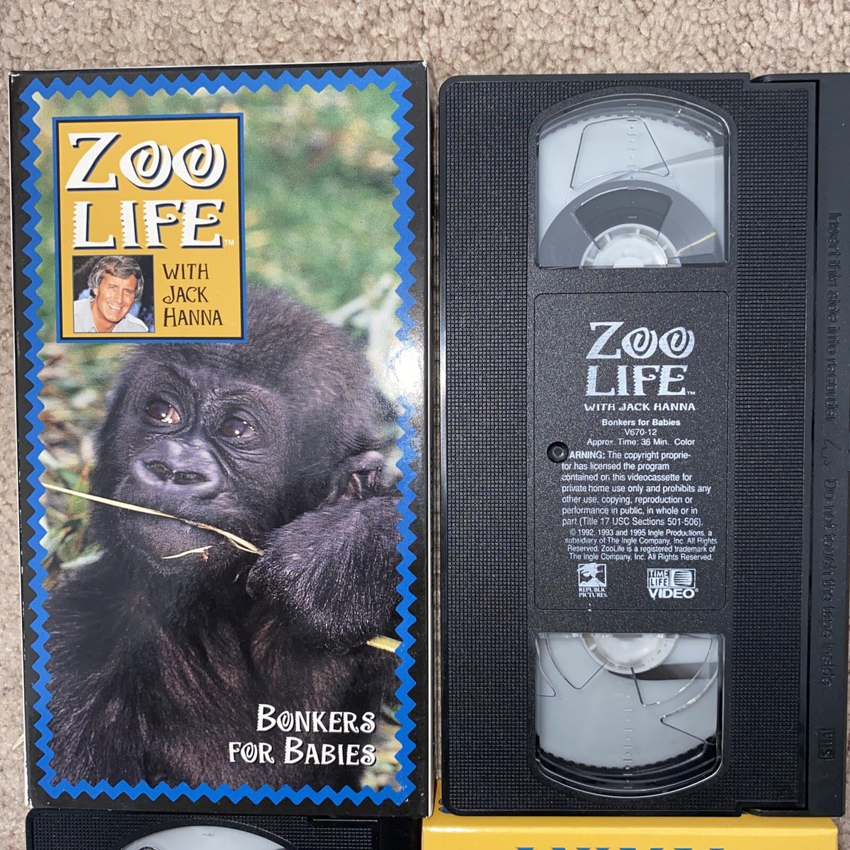 VHS Lot Jack Hanna Zoo Life Animal Bloopers Tapes 90s Educational