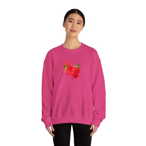 Strawberry Abstract Paint Splatter Sweatshirt | Fresh Trendy Oversized Crewneck - 第 38/40 張圖片