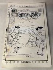 FLINTSTONES BARNEY AND BETTY #10 ART original stat COVER 1974 GOLFING FRED