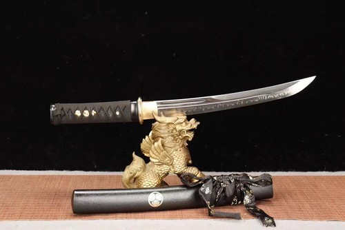 Espada japonesa Tanto Ninja Samurai Katana afilada daga de acero T10 cuchillo Xiao #1148 - Imagen 6 de 7