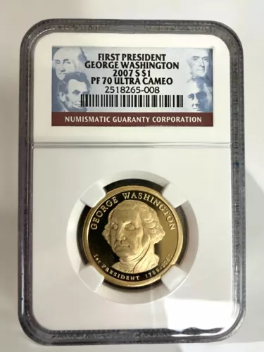 2007 S $1 Coin  | First President | George Washington | NGC PF70 Ultra Cameo |