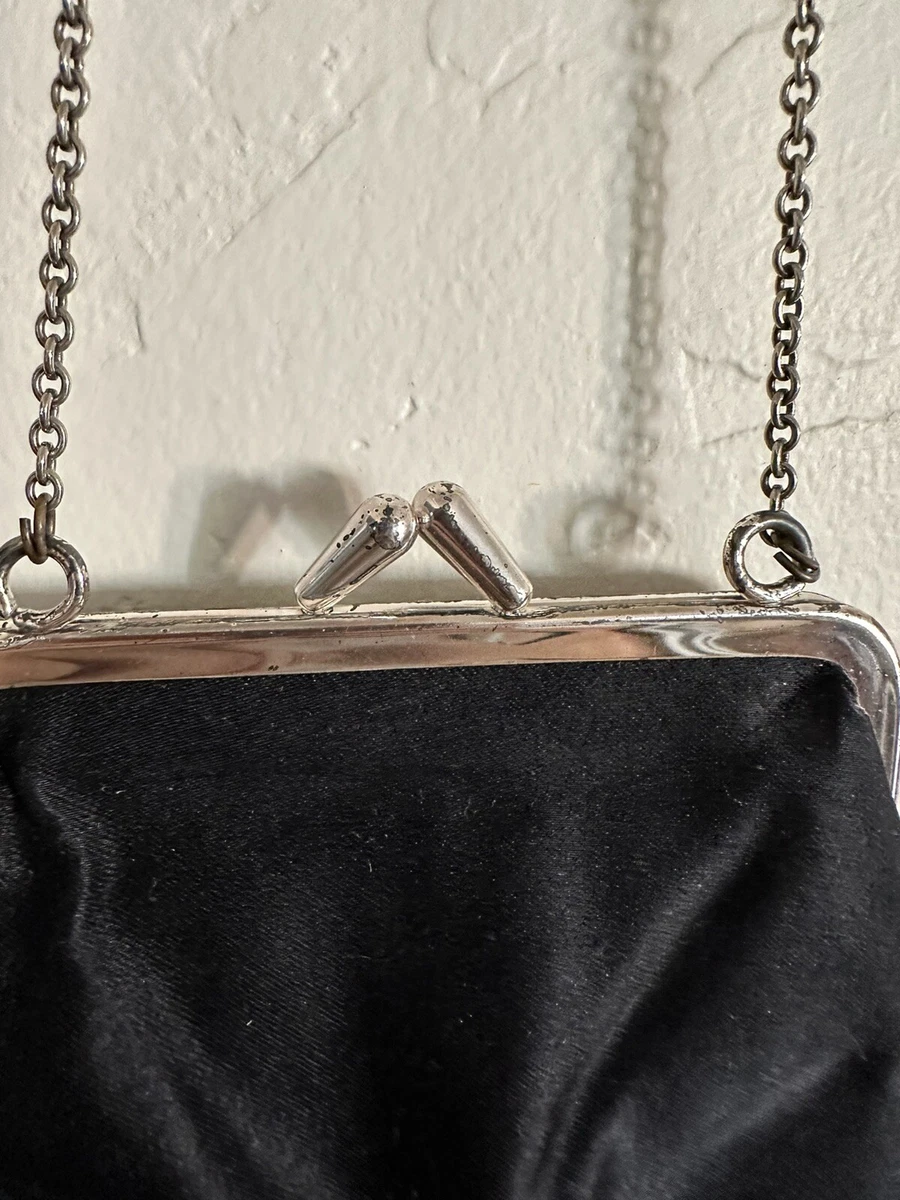 Kate Spade black satin evening bag