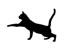 Cat Reaching - Black Cat 2 Die Cut Vinyl Decal 4-21 in Kitty Cat Outdoor Sticker