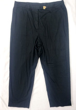 Ralph Lauren Women's Black Pants 97 Cotton Size 18 W 18W 25.5 Inseam Gold Tone