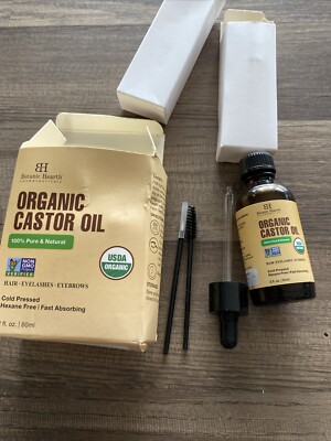 Botanic Hearth Castor Oil USDA Certified Organic 100% Pure & Hexane Free Cold/6