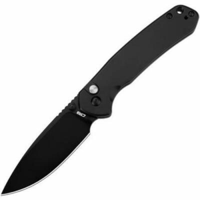 New CJRB Pyrite Button Lock Black G10 Folding Poket Knife J1925-BST
