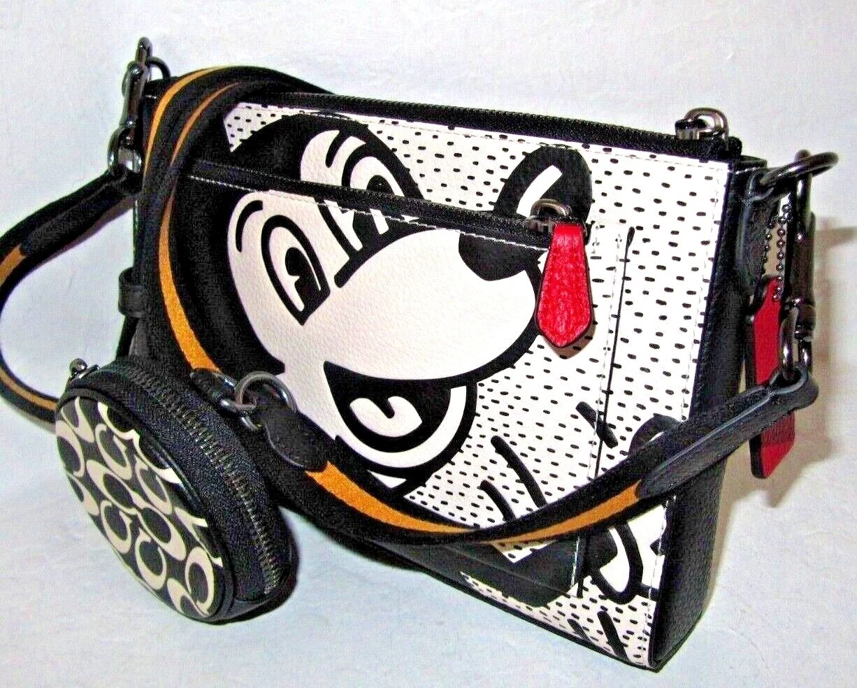 Borsa a tracolla Coach Nuova C6913 X Keith Haring Disney Topolino Hol Nuova con etichette $398