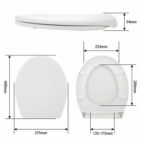 Neu Toilettendeckel mit Absenkautomatik WC Sitz Deckel Toilettensitz Klodeckel - Bild 37 von 63