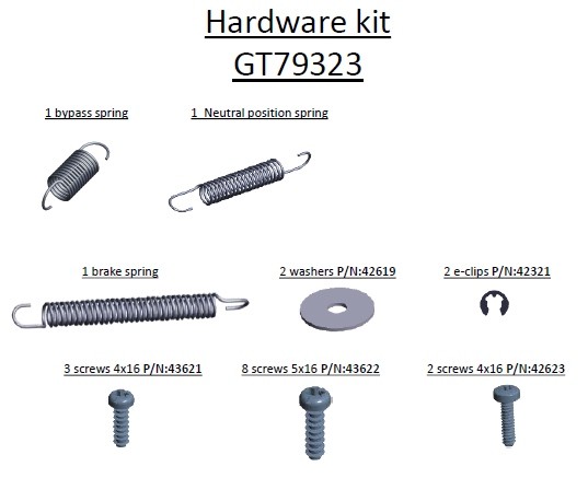 GT79323 Hardware Kit fits General Transmission RS800P Husqvarna