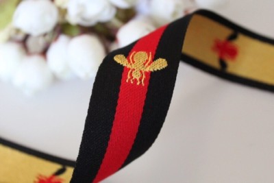 Weaving bee Belt Knit Clothing Bags Decotive Embroied Ribbon Logo In 7/8