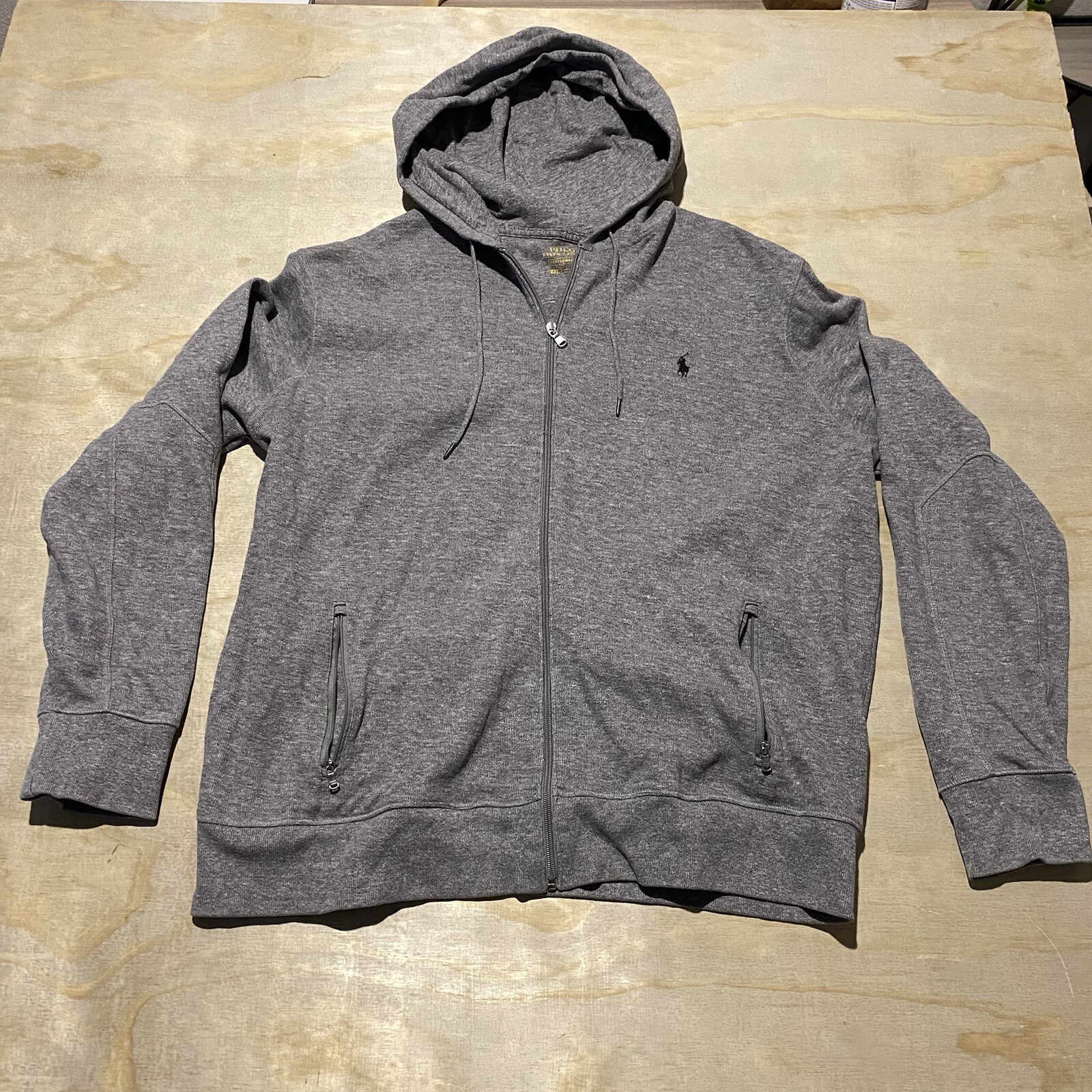 Polo Ralph Lauren Performance Felpa con Cappuccio Full Zip Giacca Uomo 2XL Grigio Piccolo Pony