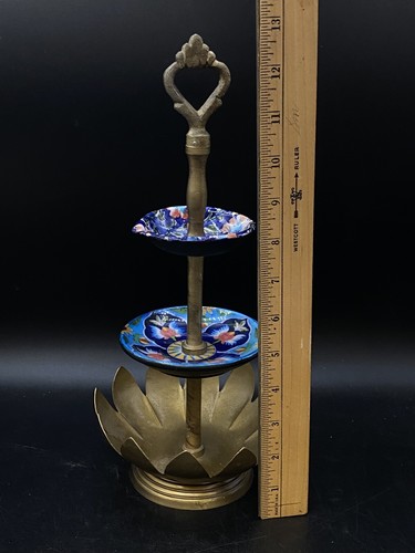 Porta caramelle stile francese coisonné 3 livelli fiore di loto 12 3/4” costo più - Foto 9 di 9