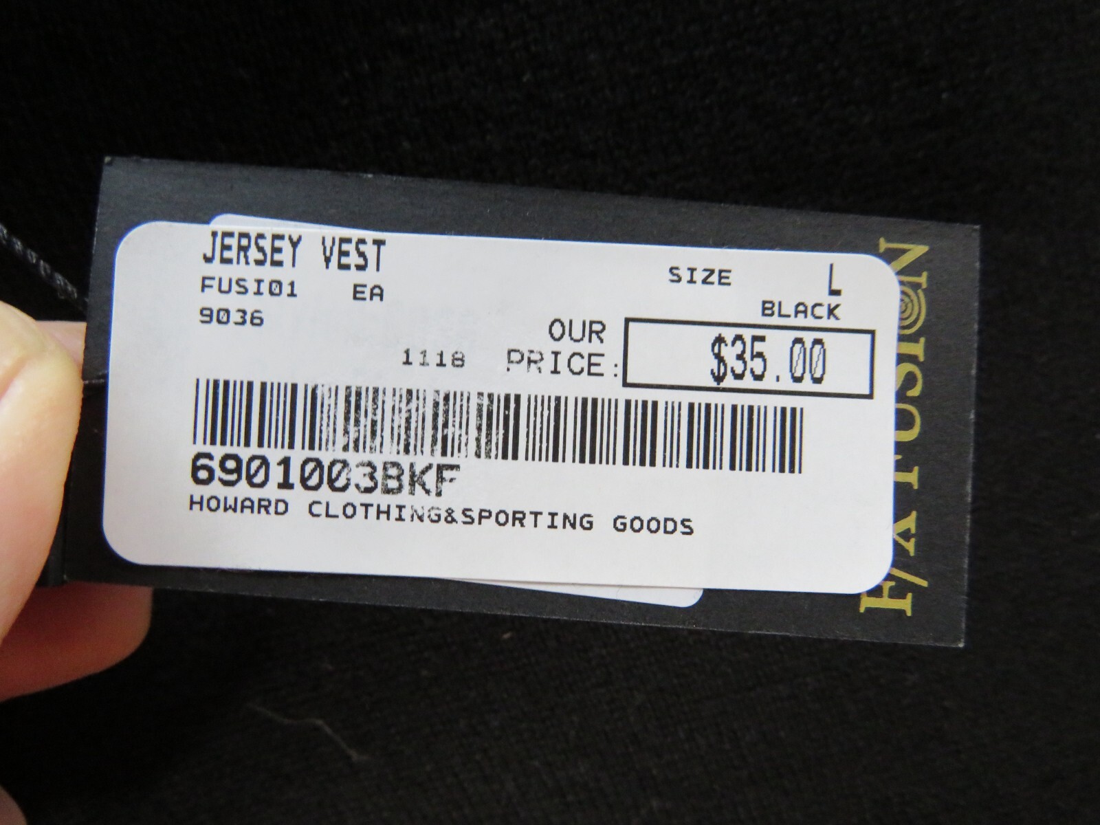 F/X Fusion Large Black Sleeveless V-Neck Jersey Vest NWT NOS