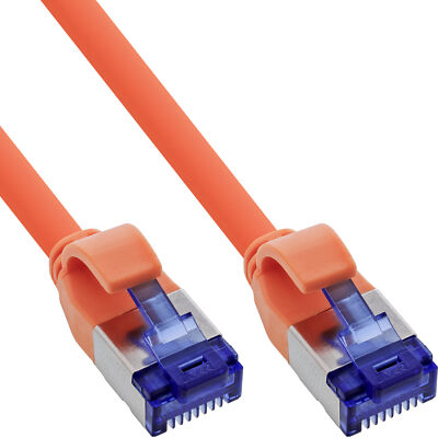 InLine  Patchkabel Slim, Cat.6A, S/FTP, TPE (LSZH) flexibel, PoE, orange, 2m