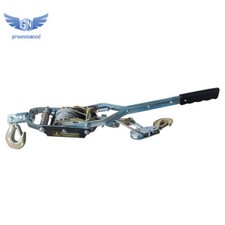 4 Ton Dual Gear Power Puller 1/4 in Steel Cable 21 in Handle 3 Hooks