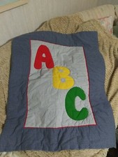 Vintage ABC Baby Quilt Comforter Blanket Play Mat Boy Girl 30" x 40"