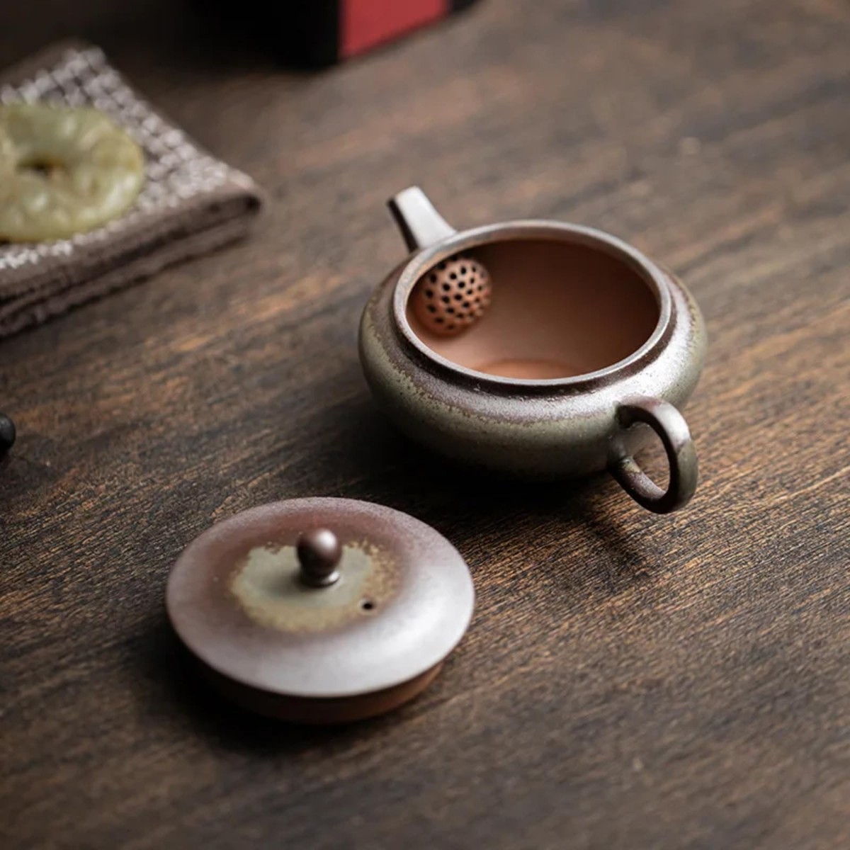 Teapot Retro Ceramic 100ML 3.3oz Brewing Tea Pot Kung Fu Tea Set