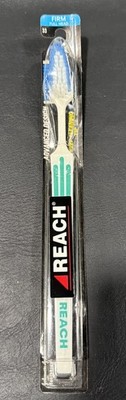 Vintage Reach Advanced Design Toothbrush White Green Full Head Firm Bristles