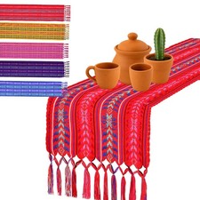 Mexican Table Runner Rebozo Woven Guatemalan Scarf for Women Childbirth