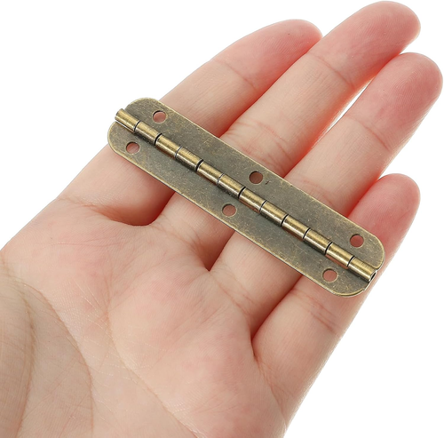 Bisagras de piano pequeñas de 2,6 x 0,6 pulgadas mini bisagras de caja paquete de 6 con tornillos para madera Bo - Imagen 4 de 12