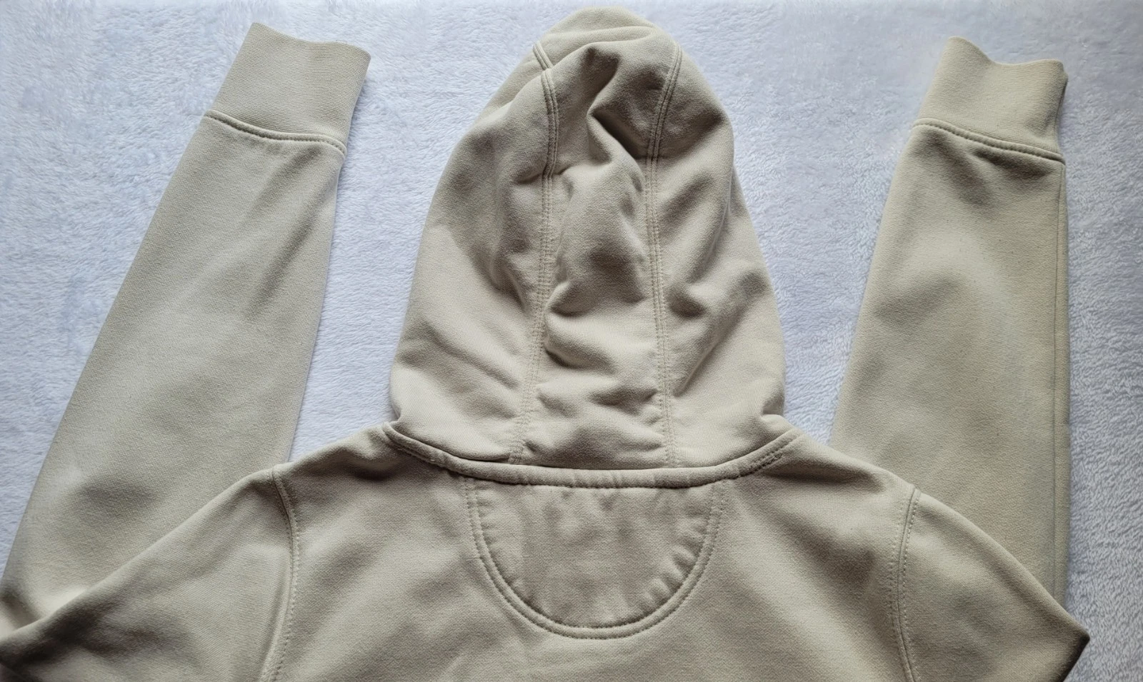 OFF WHITE Carhartt Felpa Donna con Cappuccio Crema Antipioggia Vestibilità Relaxed Taglia XS