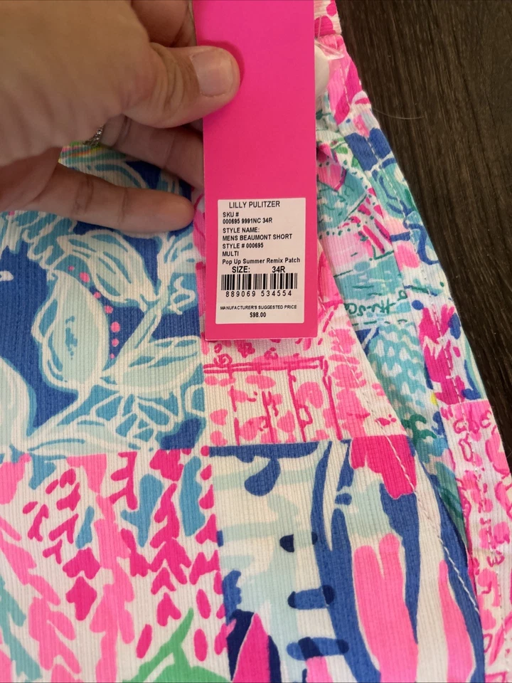 Pantalones Cortos Lilly Pulitzer Talla 34 Para Hombres Multicolor 9 Pulgadas Entrepierna Algodón Beaumont Nuevos con Etiquetas Foto 4 de 4