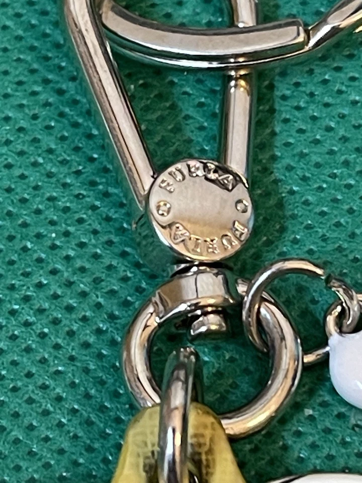 FURLA желтый сердце формы кожи золотистый брелок сумка ярлык держатель сделано в Италии - Изображение 4 из 4