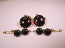 Blood Red Formal Vintage SWANK Cuff Links  Tuxedo Prom Groom Shirt Studs q01