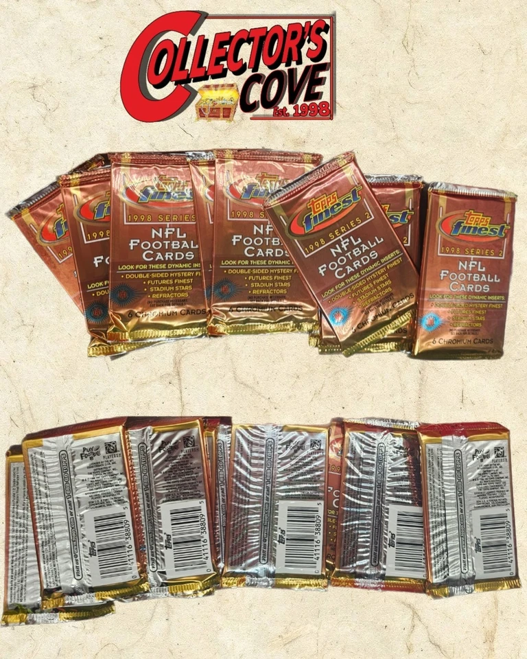 1998 Topps Finest Series 2 CHROMIUM Pack Of 6 NFL Trading Cards Sealed One Pack! - Image 3 of 3