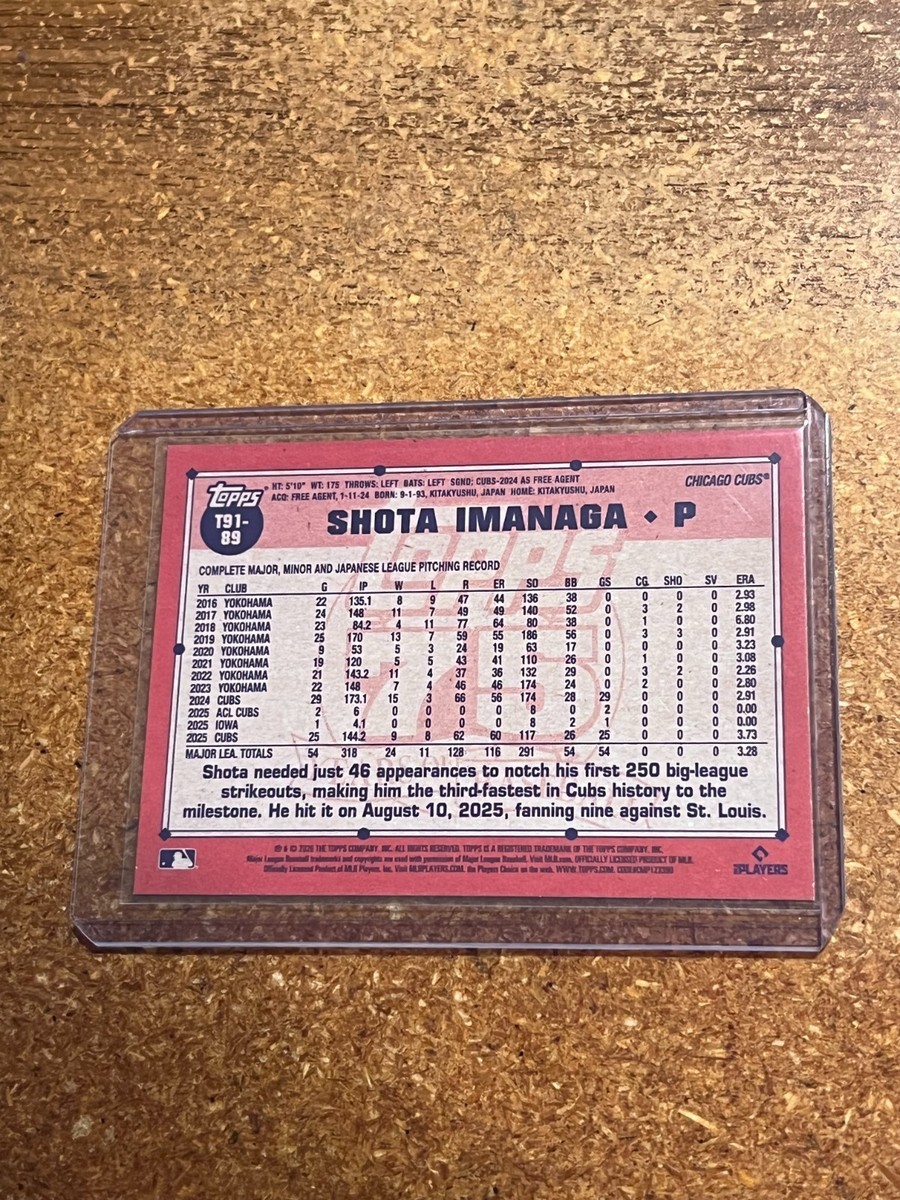 2026 Topps Baseball Series 1 75th Anniversary # T91-89 Shota