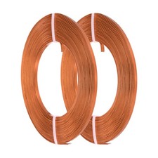2 Roll Flat Jewelry Craft Wire, 3mm 18 Gauge Aluminum Craft Wire Orange Red