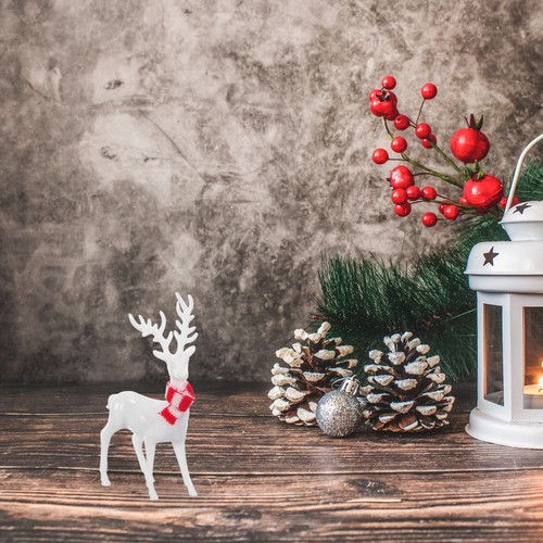 2 Stück Weihnachten Rentier Figuren Dinner Elch Statuen Deko - Bild 12 von 12