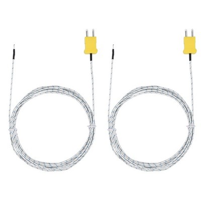 2pcs für K Type Thermocouple Mini Connector Temperature Sensor,13.1ft White